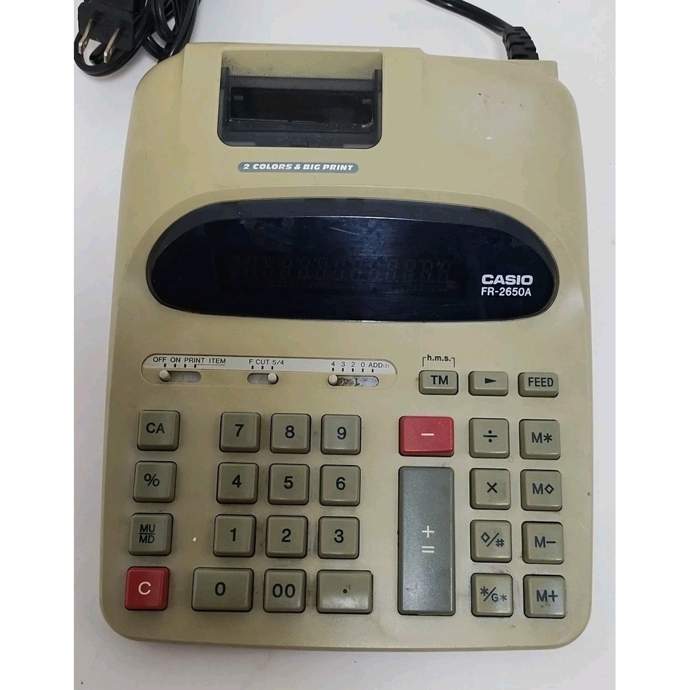 Casio FR-2650A Printing Electric Calculator Tested And Working